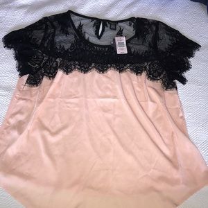 Satin & lace blouse